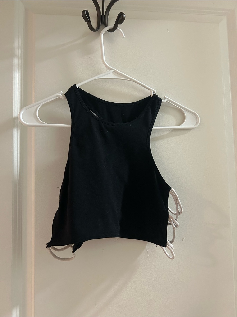 Intimately Free People Black Cropped Lace-Up Sides Tank Top - Women's